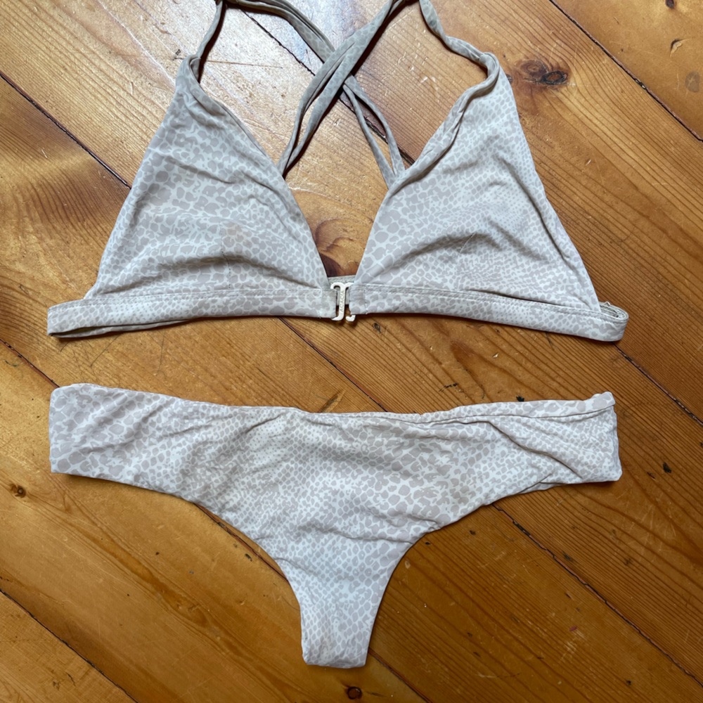 Acacia Swimwear Textured Cream Bikini